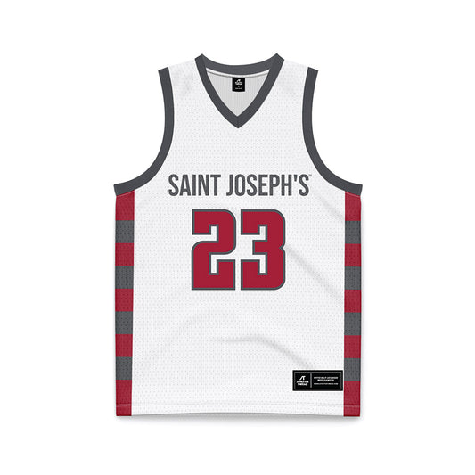 St. Joe's - NCAA Men's Basketball : Gavin Marrs - White Basketball Jersey-0