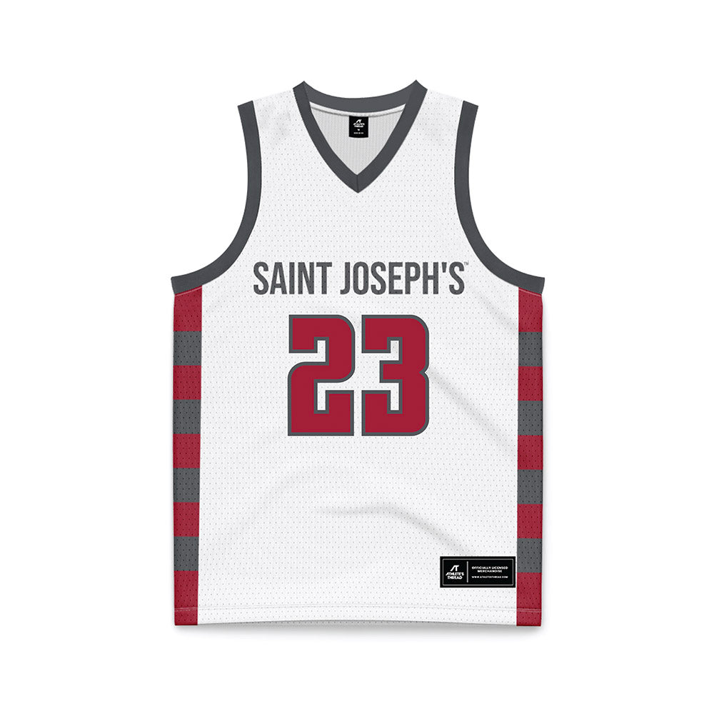 St. Joe's - NCAA Men's Basketball : Gavin Marrs - White Basketball Jersey-0