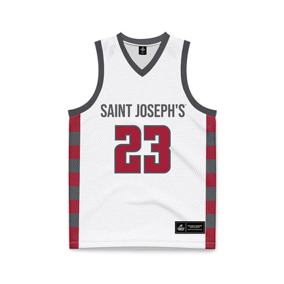 St. Joe's - NCAA Men's Basketball : Gavin Marrs - White Basketball Jersey-0