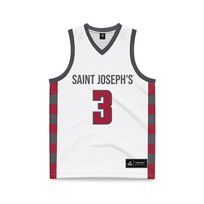 St. Joe's - NCAA Men's Basketball : Khaafiq Myers - White Basketball Jersey-0