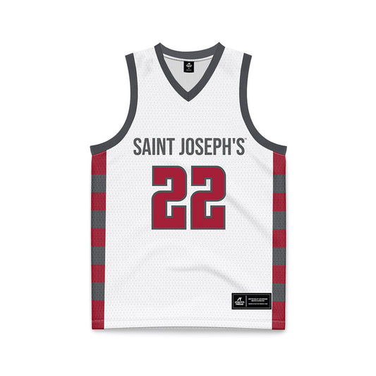 St. Joe's - NCAA Men's Basketball : Donovan Flamer - White Basketball Jersey-0