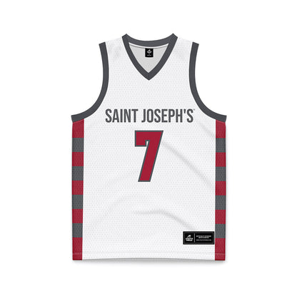 St. Joe's - NCAA Men's Basketball : Bj Ranson - White Basketball Jersey-0