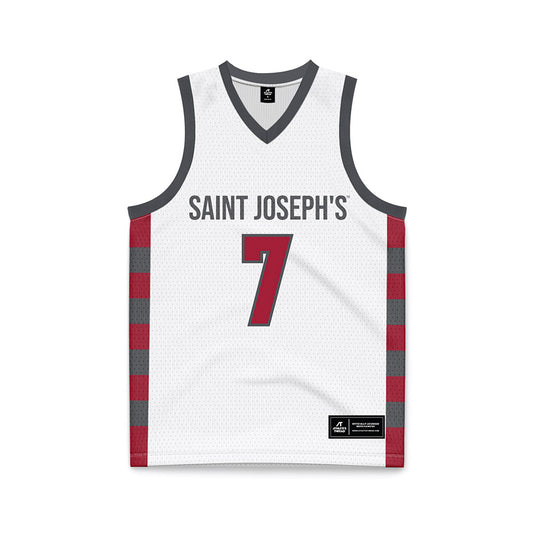 St. Joe's - NCAA Men's Basketball : Bj Ranson - White Basketball Jersey-0