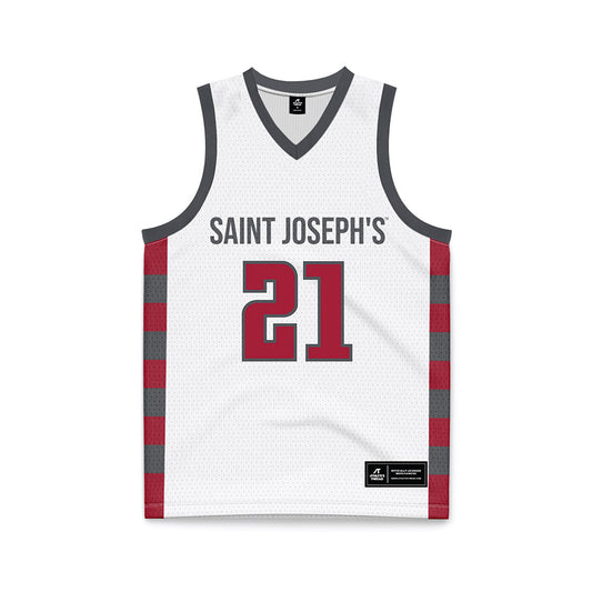 St. Joe's - NCAA Men's Basketball : Davis Kemper - White Basketball Jersey-0
