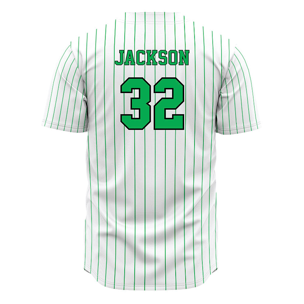 Marshall - NCAA Baseball : Peyton Jackson - White Pinstripe Jersey-1