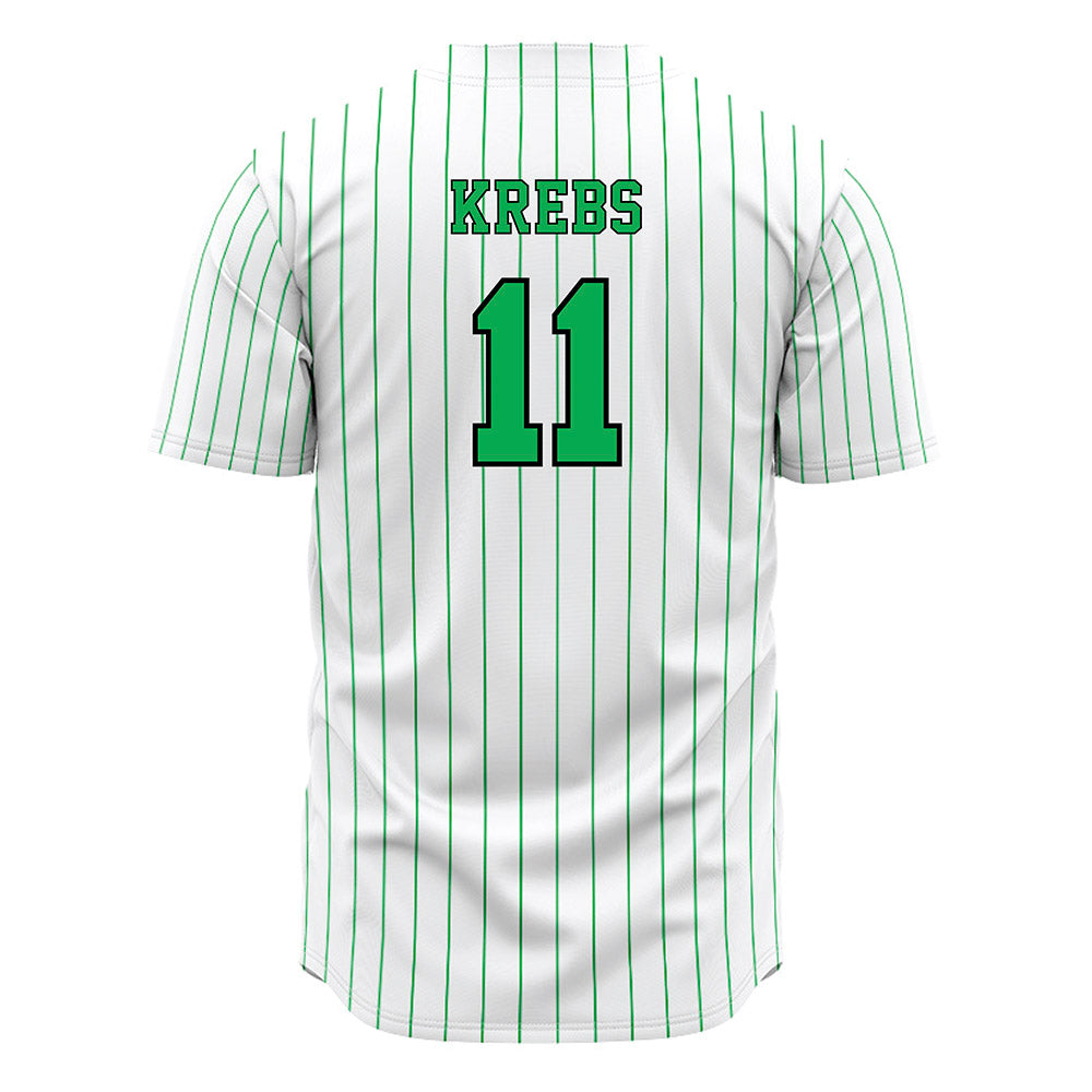 Marshall - NCAA Baseball : Charlie Krebs - White Pinstripe Jersey-1