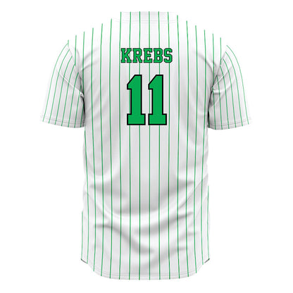 Marshall - NCAA Baseball : Charlie Krebs - White Pinstripe Jersey-1