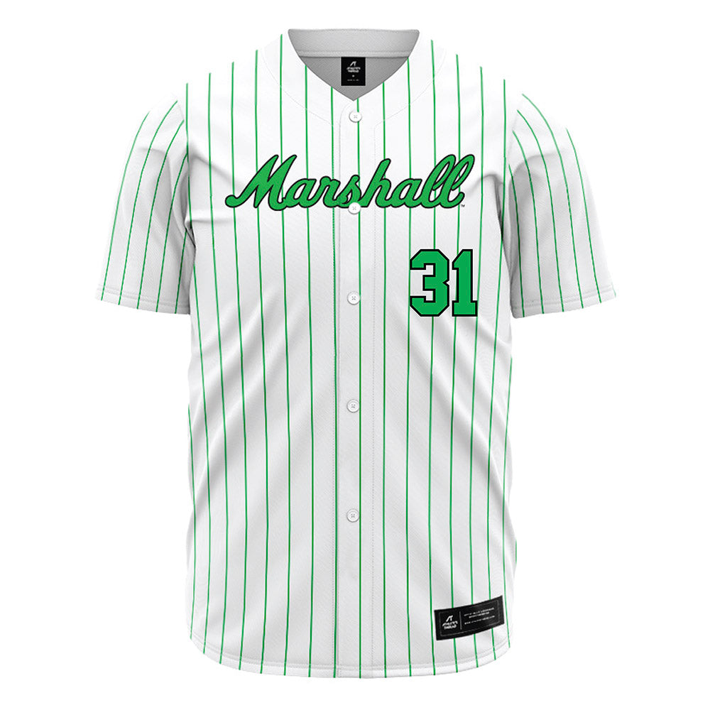 Marshall - NCAA Baseball : Kenyon Collins - White Pinstripe Jersey-0