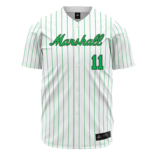 Marshall - NCAA Baseball : Charlie Krebs - White Pinstripe Jersey-0
