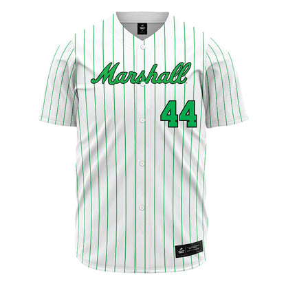 Marshall - NCAA Baseball : Carter Walters - White Pinstripe Jersey-0