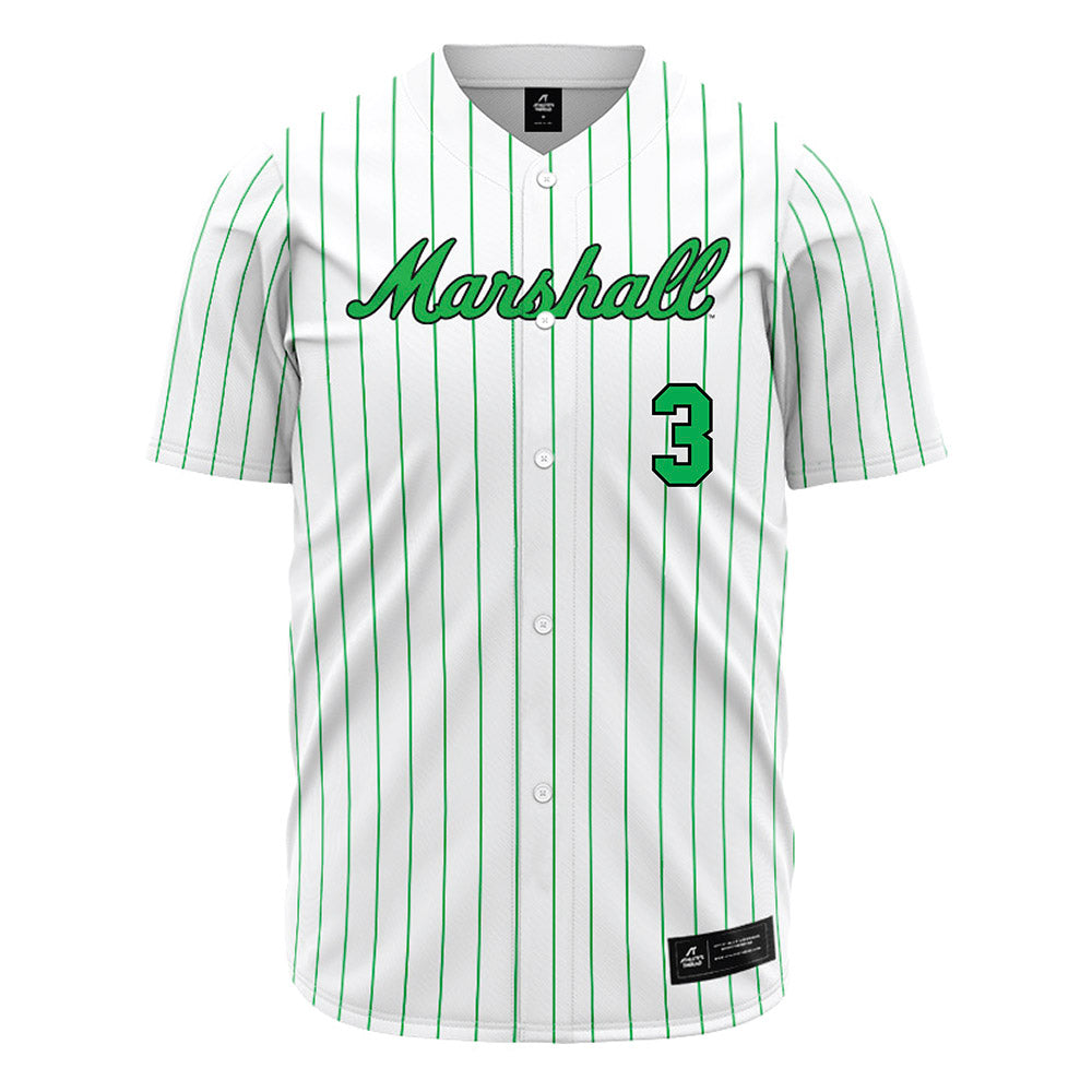 Marshall - NCAA Baseball : Evan Bottone - White Pinstripe Jersey-0