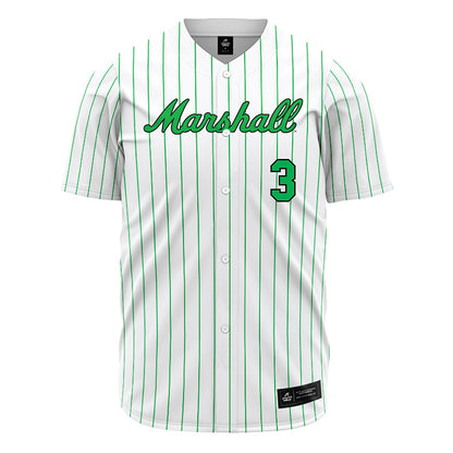 Marshall - NCAA Baseball : Evan Bottone - White Pinstripe Jersey-0