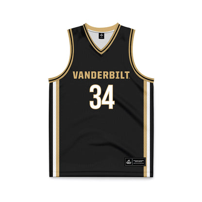 Vanderbilt - NCAA Men's Basketball : Jayden Leverett - Black Basketball Jersey-0