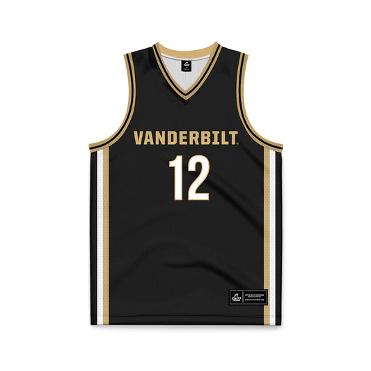 Vanderbilt - NCAA Men's Basketball : Chase Byington - Black Basketball Jersey-0
