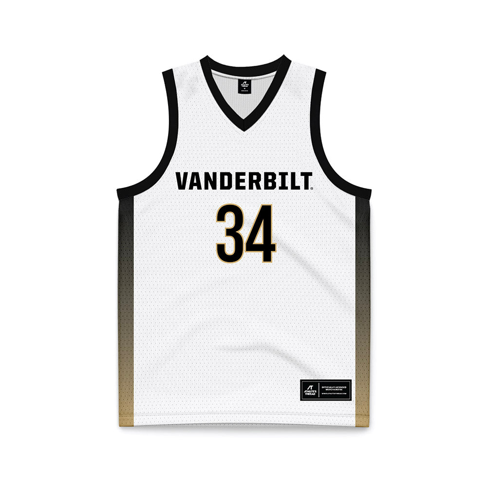 Vanderbilt - NCAA Men's Basketball : Jayden Leverett - White Basketball Jersey-0
