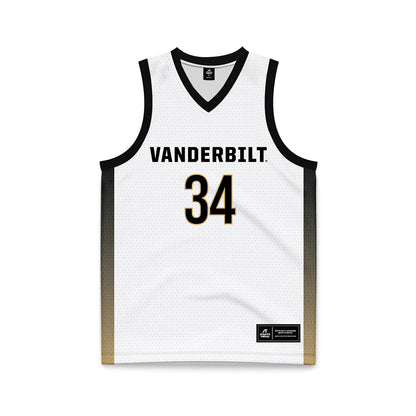 Vanderbilt - NCAA Men's Basketball : Jayden Leverett - White Basketball Jersey-0