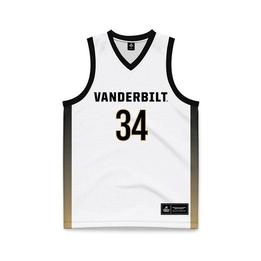 Vanderbilt - NCAA Men's Basketball : Jayden Leverett - White Basketball Jersey-0
