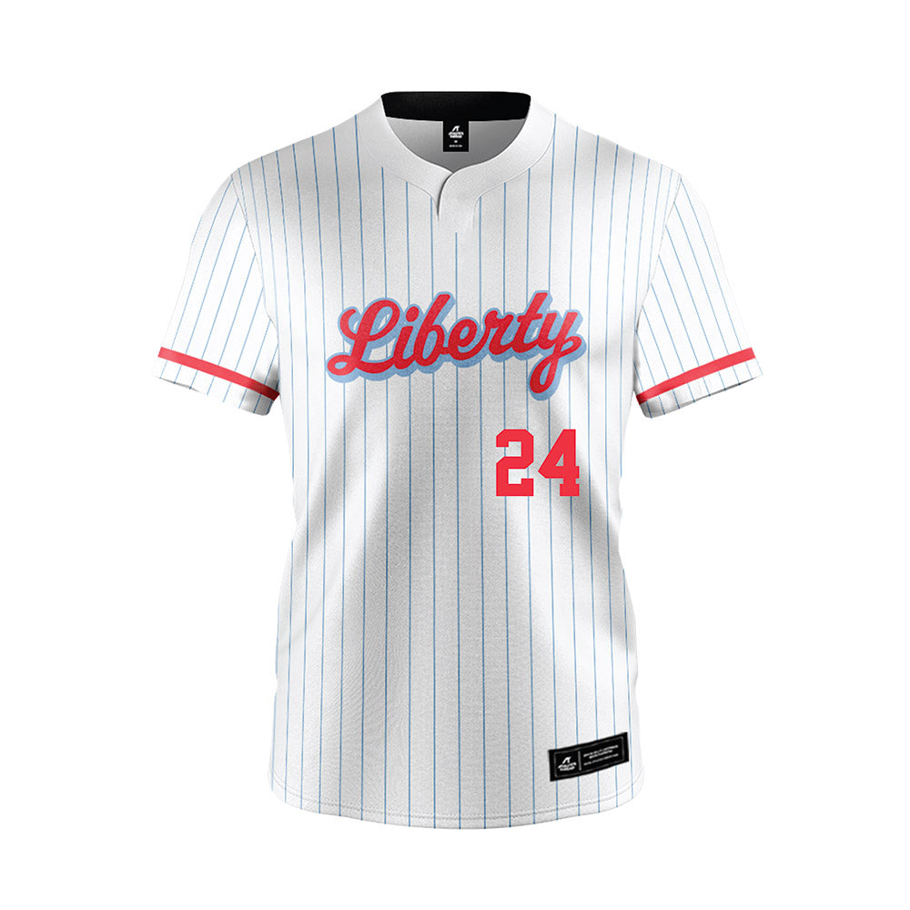 Liberty - NCAA Softball : Savannah Jessee - White Pinstripe Jersey-0