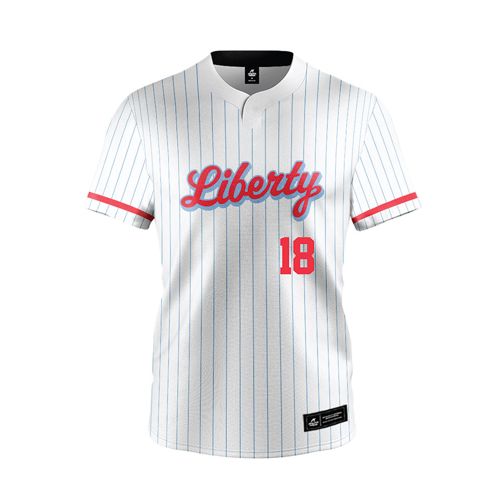 Liberty - NCAA Softball : Dani Lee - White Pinstripe Jersey-0