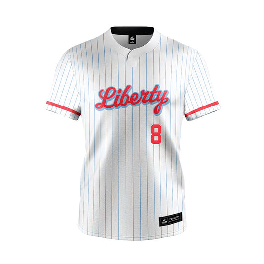 Liberty - NCAA Softball : Brynn McManus - White Pinstripe Jersey-0