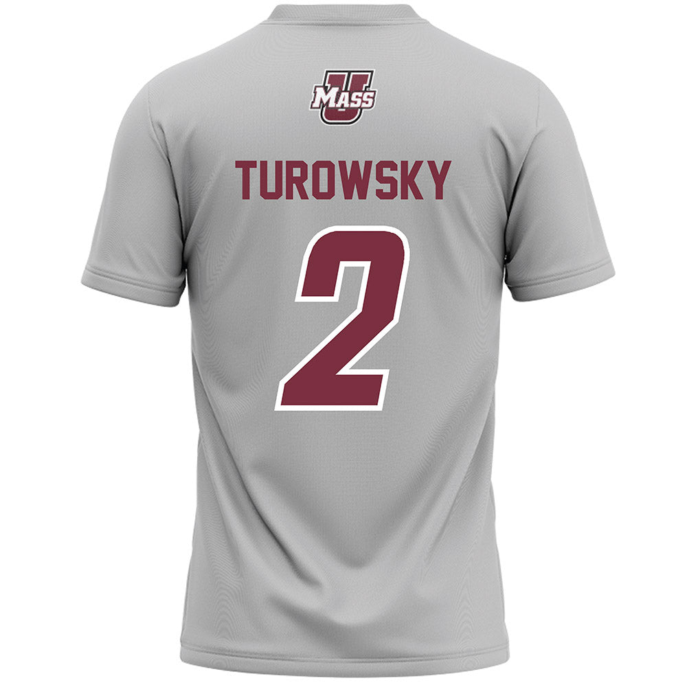 UMass - NCAA Men's Lacrosse : Jack Turowsky - Grey Lacrosse Jersey -1