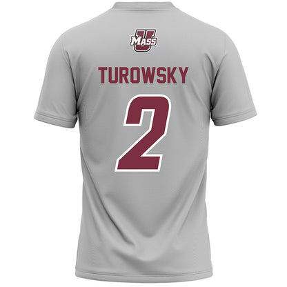 UMass - NCAA Men's Lacrosse : Jack Turowsky - Grey Lacrosse Jersey -1