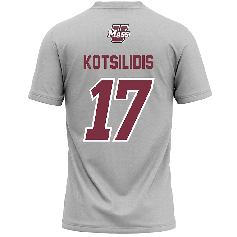 UMass - NCAA Men's Lacrosse : Max Kotsilidis - Grey Lacrosse Jersey -1