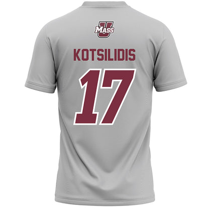 UMass - NCAA Men's Lacrosse : Max Kotsilidis - Grey Lacrosse Jersey -1