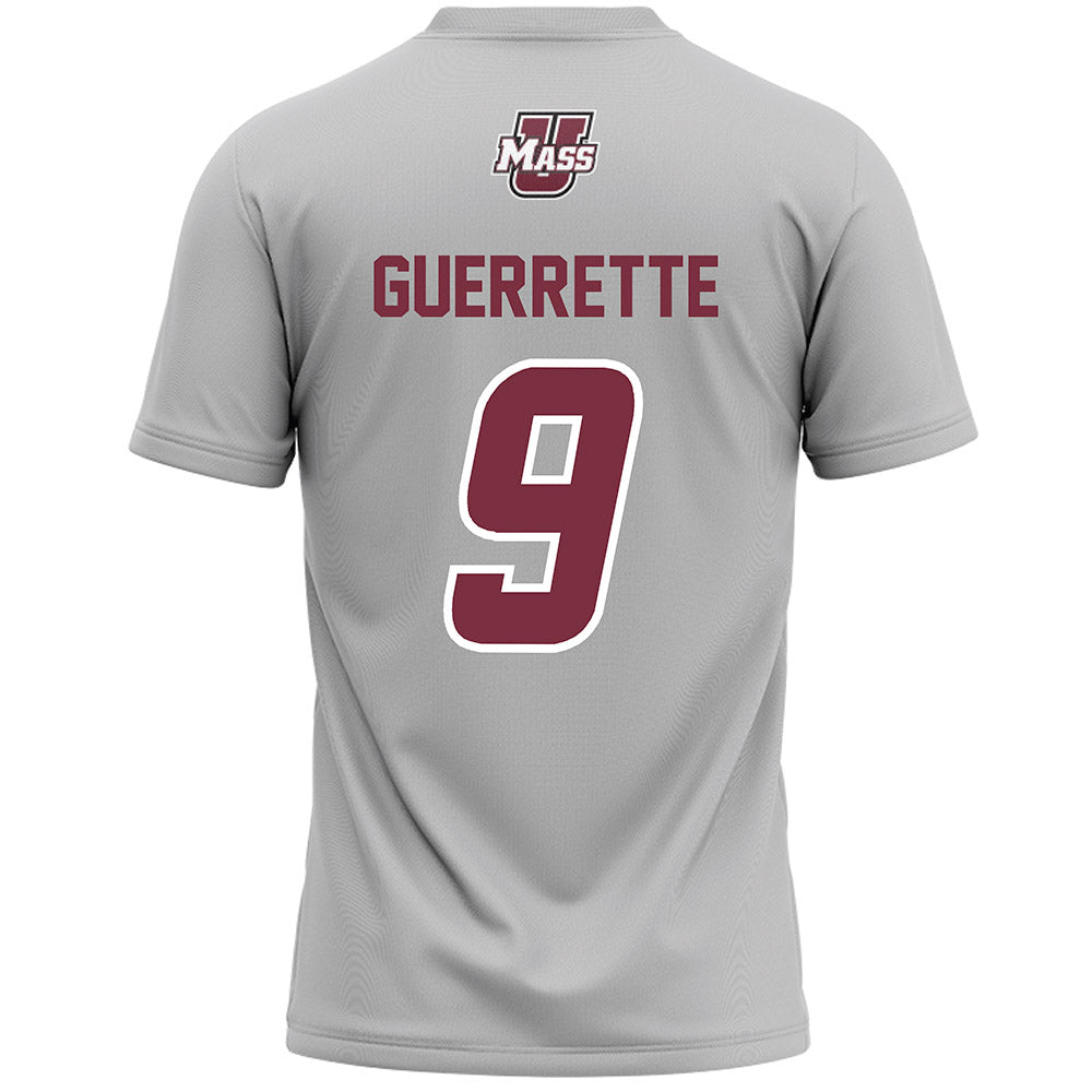UMass - NCAA Men's Lacrosse : Joe Guerrette - Grey Lacrosse Jersey -1