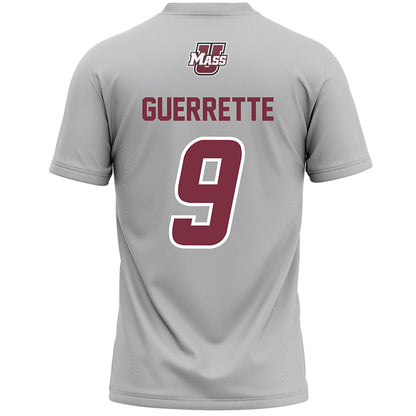 UMass - NCAA Men's Lacrosse : Joe Guerrette - Grey Lacrosse Jersey -1