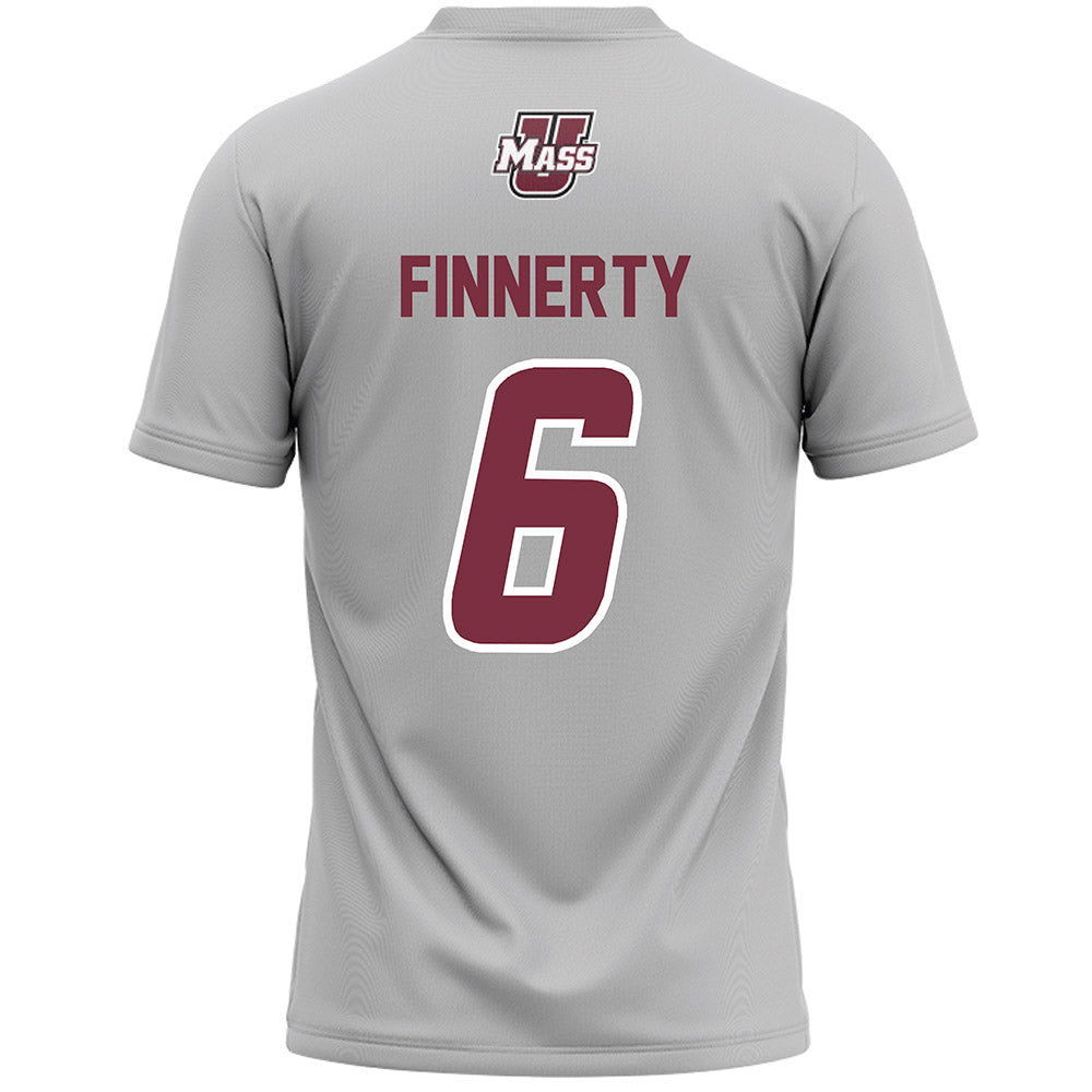 UMass - NCAA Men's Lacrosse : Michael Finnerty - Grey Lacrosse Jersey -1