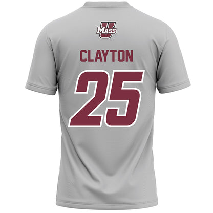 UMass - NCAA Men's Lacrosse : Tyler Clayton - Grey Lacrosse Jersey -1