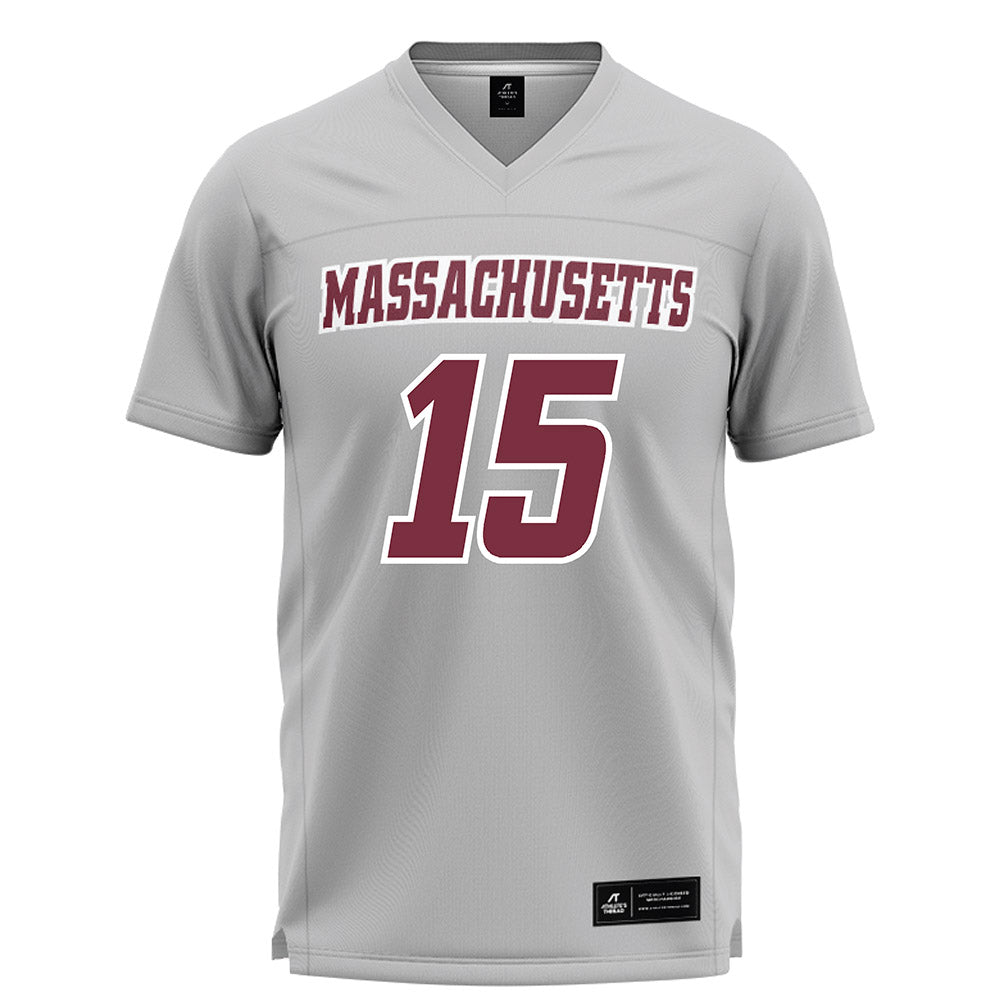 UMass - NCAA Men's Lacrosse : Michael Calvo - Grey Lacrosse Jersey -0