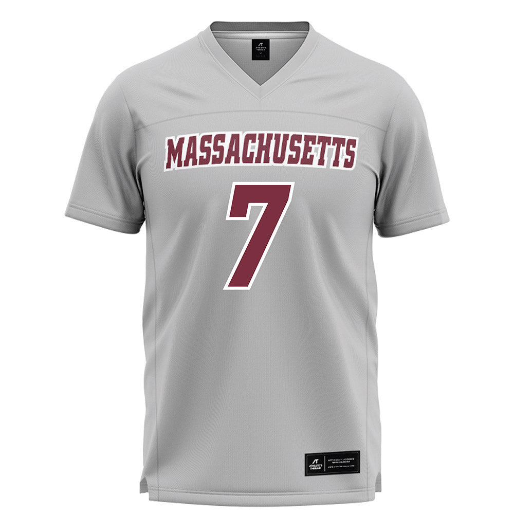 UMass - NCAA Men's Lacrosse : Jack Peters - Grey Lacrosse Jersey -0