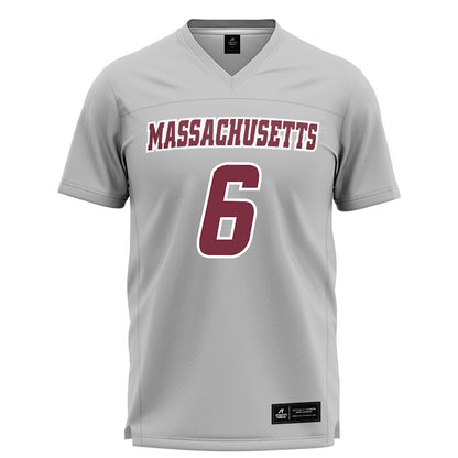 UMass - NCAA Men's Lacrosse : Michael Finnerty - Grey Lacrosse Jersey -0