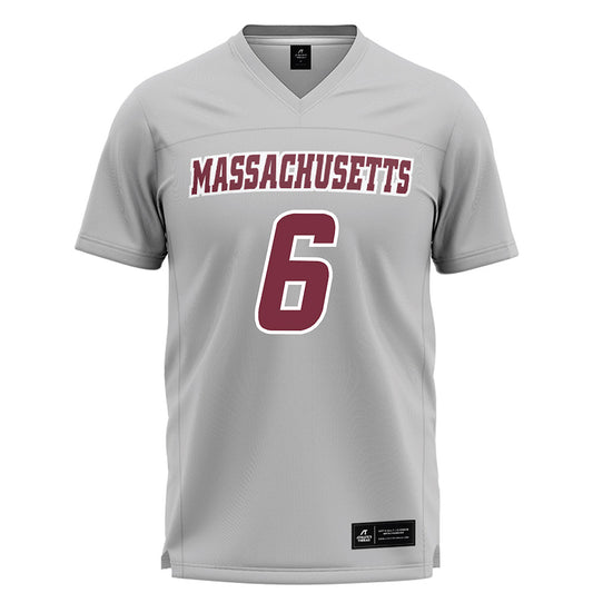 UMass - NCAA Men's Lacrosse : Michael Finnerty - Grey Lacrosse Jersey -0