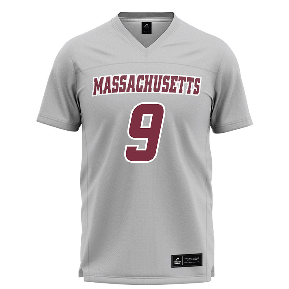 UMass - NCAA Men's Lacrosse : Joe Guerrette - Grey Lacrosse Jersey -0