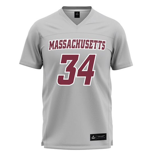 UMass - NCAA Men's Lacrosse : Liam Maher - Grey Lacrosse Jersey-0