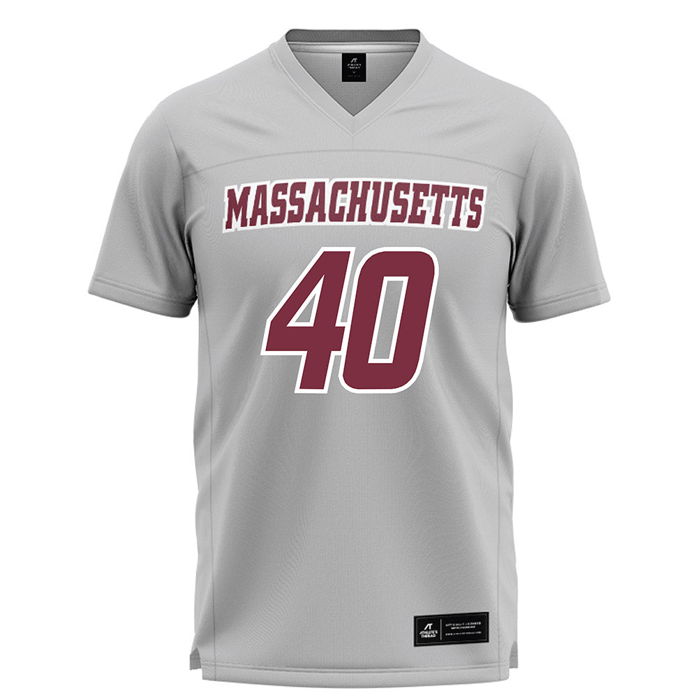 UMass - NCAA Men's Lacrosse : Tyler Burton - Grey Lacrosse Jersey -0