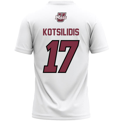 UMass - NCAA Men's Lacrosse : Max Kotsilidis - White Lacrosse Jersey -1