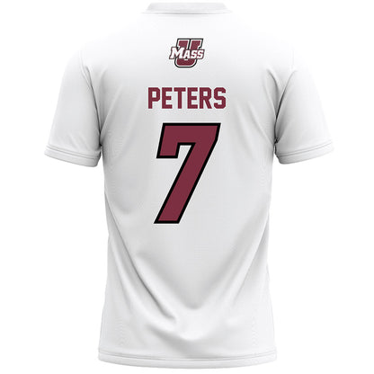 UMass - NCAA Men's Lacrosse : Jack Peters - White Lacrosse Jersey -1