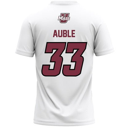 UMass - NCAA Men's Lacrosse : Zach Auble - White Lacrosse Jersey -1