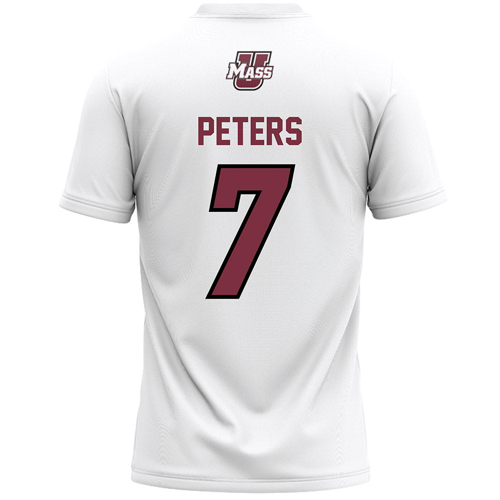 UMass - NCAA Men's Lacrosse : Jack Peters - White Lacrosse Jersey -1
