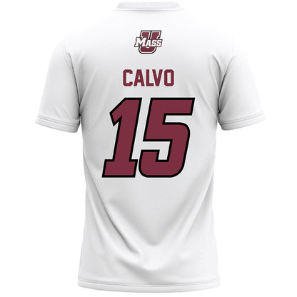 UMass - NCAA Men's Lacrosse : Michael Calvo - White Lacrosse Jersey -1
