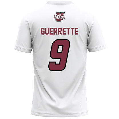 UMass - NCAA Men's Lacrosse : Joe Guerrette - White Lacrosse Jersey -1