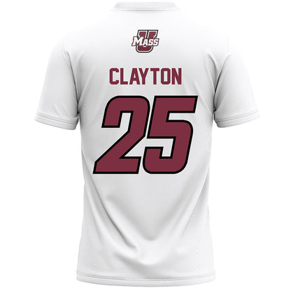 UMass - NCAA Men's Lacrosse : Tyler Clayton - White Lacrosse Jersey -1