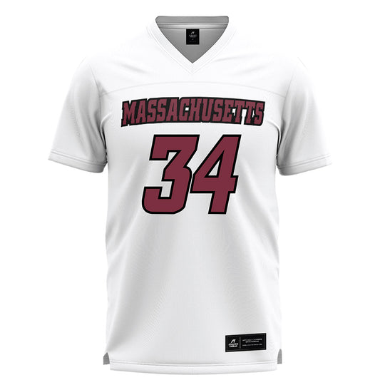 UMass - NCAA Men's Lacrosse : Liam Maher - White Lacrosse Jersey-0