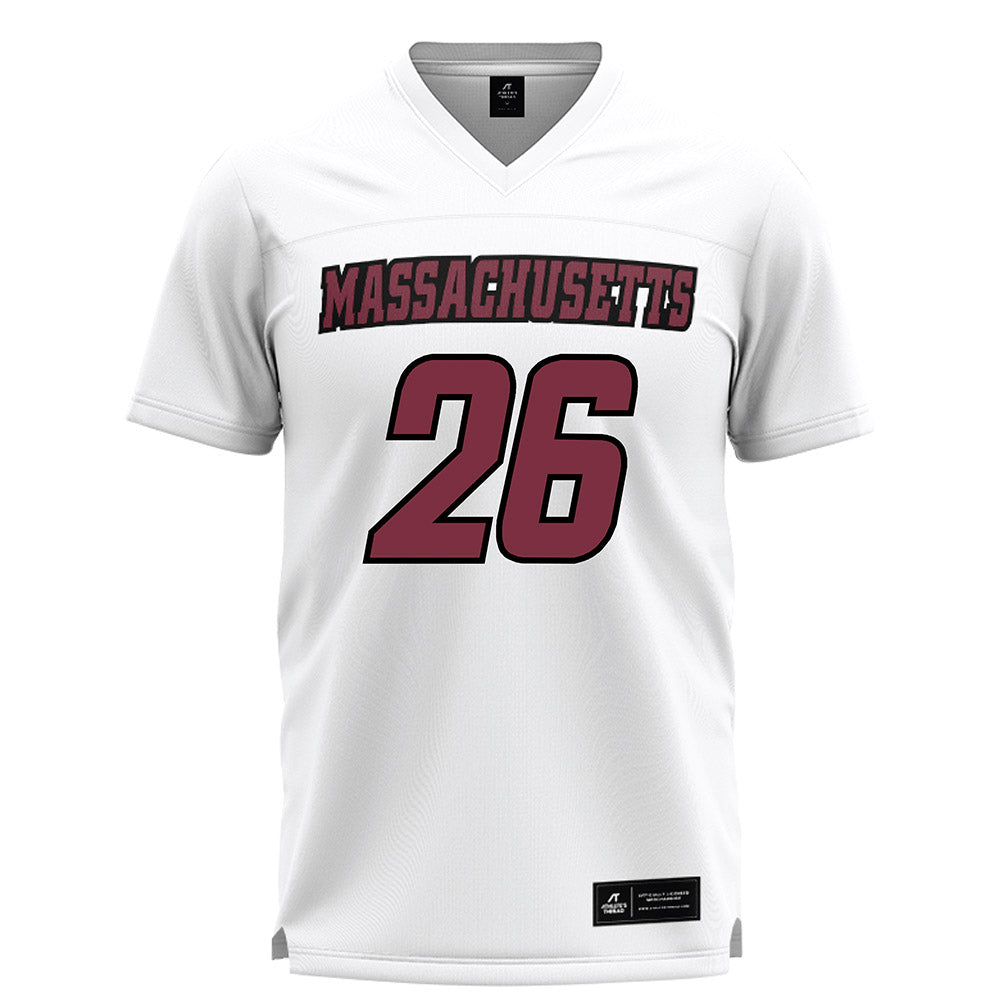 UMass - NCAA Men's Lacrosse : Dylan Johnson - White Lacrosse Jersey -0