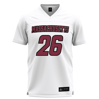 UMass - NCAA Men's Lacrosse : Dylan Johnson - White Lacrosse Jersey -0