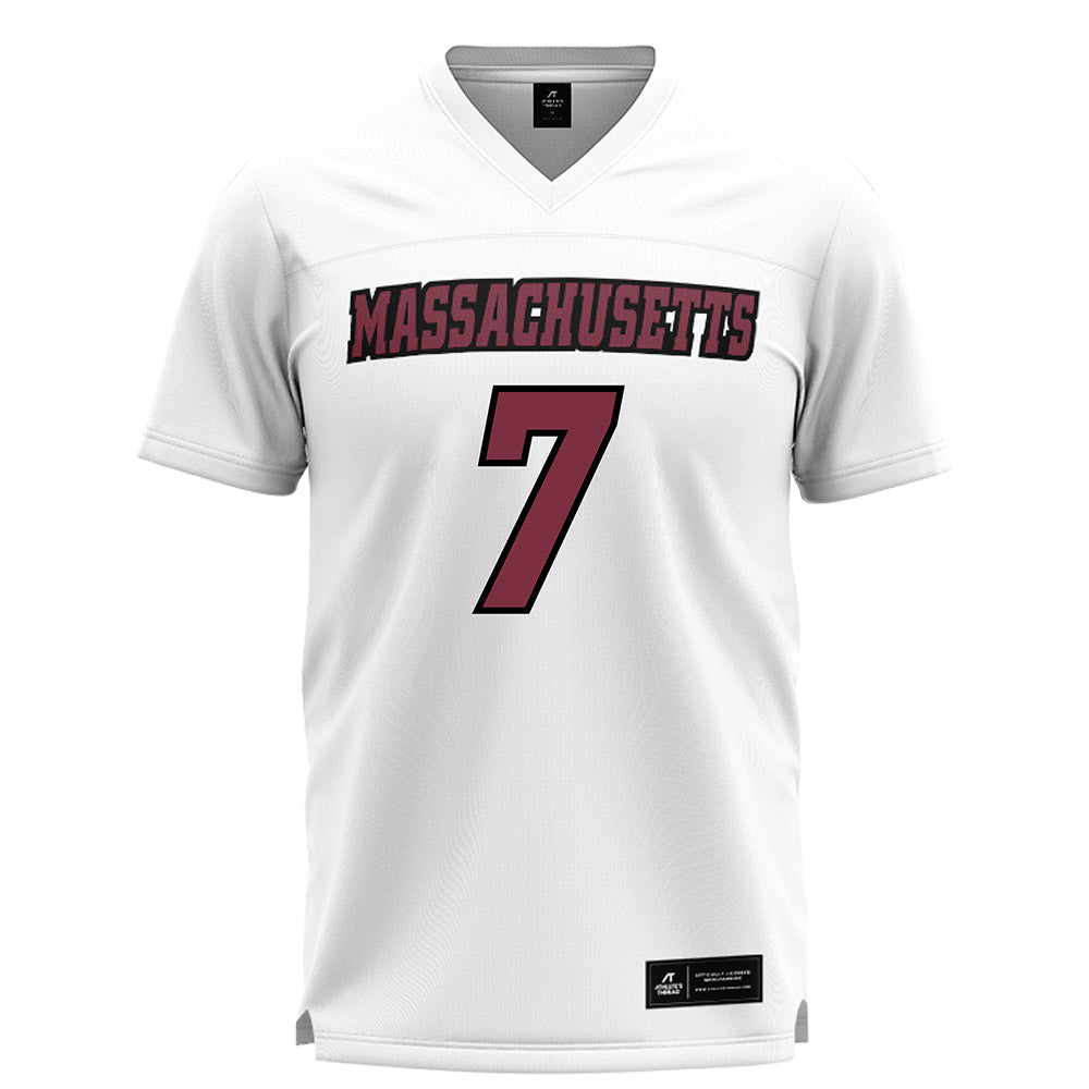 UMass - NCAA Men's Lacrosse : Jack Peters - White Lacrosse Jersey -0